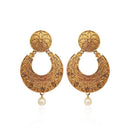 Kriaa Gold Plated Brown Austrian Stone Dangler Earrings - 1310571