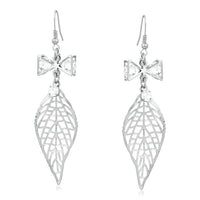 Urthn Leaf Design Silver Plated Dangler Earrings - 1310602