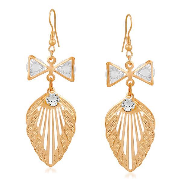 Urthn Gold Plated Stone Dangler Earrings - 1310607