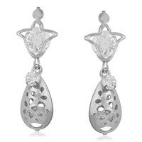 Urthn Stone Silver Plated Dangler Earrings - 1310616A