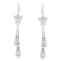 Urthn Silver Plated Stone Dangler Earrings - 1310619