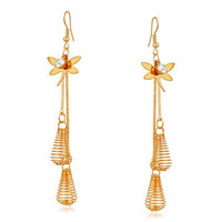 Urthn Gold Plated Stone Dangler Earrings - 1310625