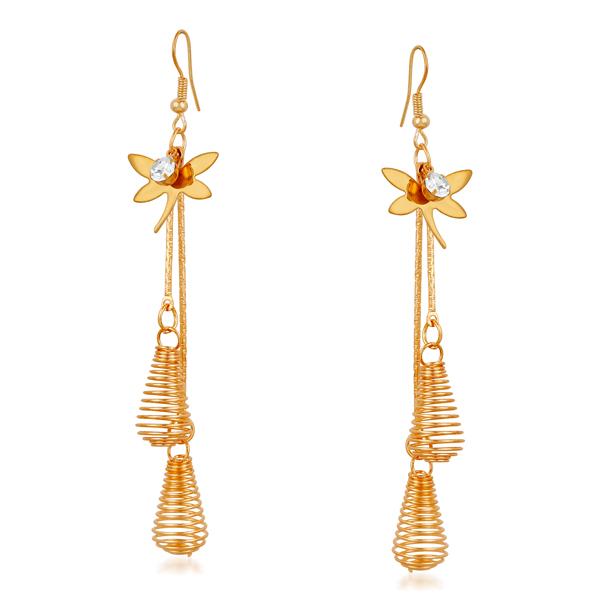 Urthn Gold Plated Stone Dangler Earrings - 1310625