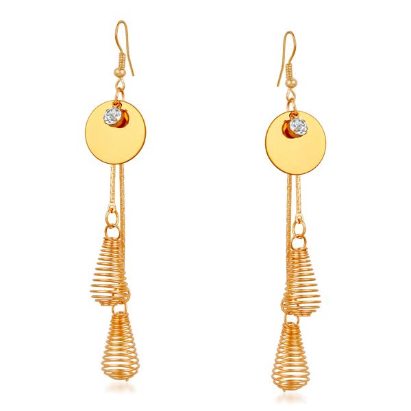 Urthn Gold Plated Stone Dangler Earrings - 1310627