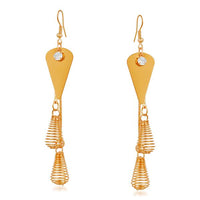 Urthn Gold Plated Stone Dangler Earrings - 1310630