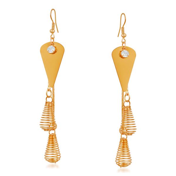 Urthn Gold Plated Stone Dangler Earrings - 1310630