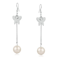 Urthn Stone Gold Plated Pearl Dangler Earrings - 1310632
