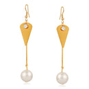 Urthn Gold Plated Stone Pearl Dangler Earrings - 1310641