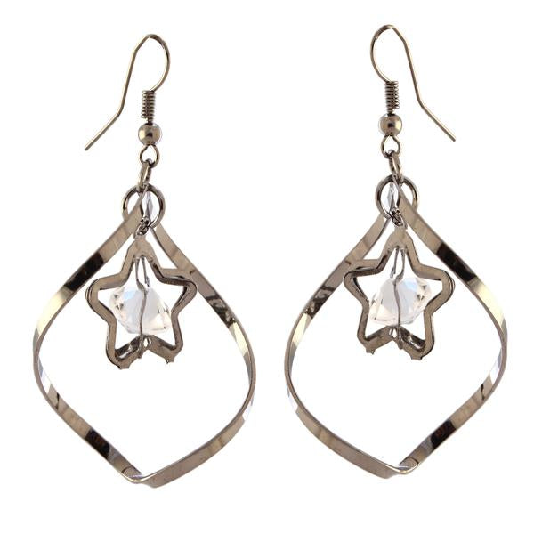 Urthn Austrian Stone Silver Plated Dangler Earrings - 1310643B