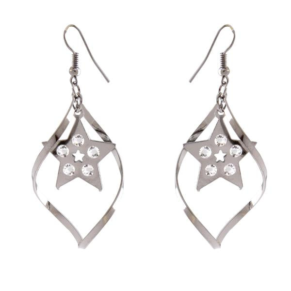 Urthn Austrian Stone Silver Plated Dangler Earrings - 1310646C