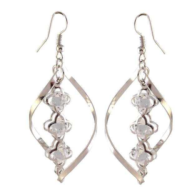 Urthn Austrian Stone Silver Plated Dangler Earrings - 1310648C