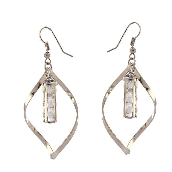 Urthn Austrian Stone Silver Plated Dangler Earrings - 1310651B