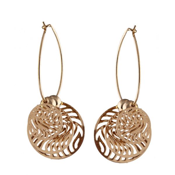 Urthn Gold Plated Round Shape Hoop Earrings - 1310660A