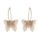 Urthn Gold Plated Butterfly Shape Dangler Earrings - 1310661A