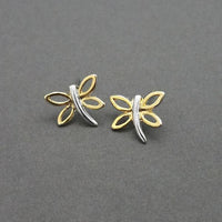 Urthn 2 Tone Plated Butterfly Design Assorted Stud Earrings - 1310711