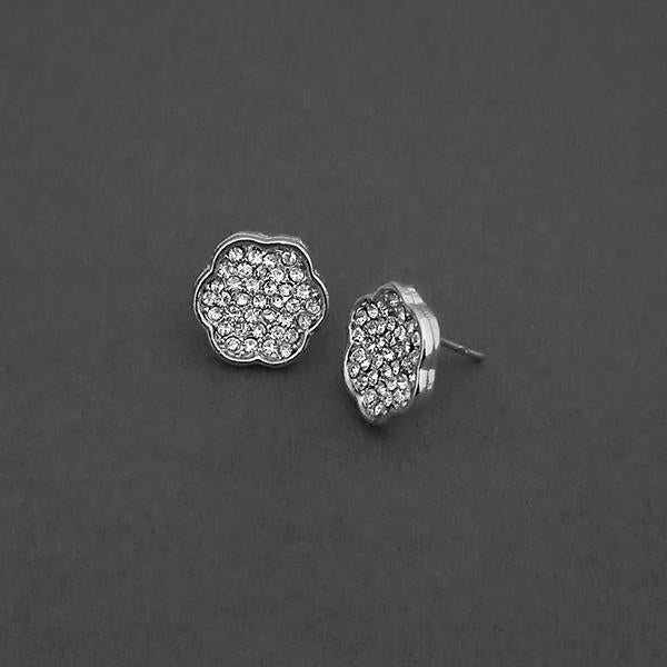 Kriaa Silver Plated White Austrian Stone Assorted Stud Earrings - 1310743