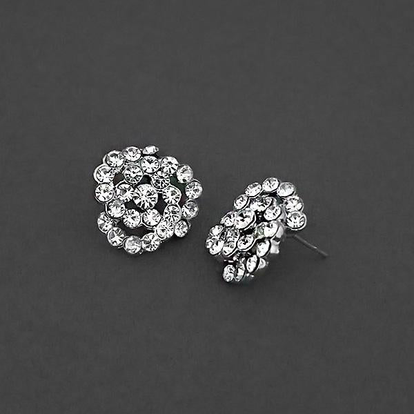 Kriaa Silver Plated White Austrian Stone Assorted Stud Earrings - 1310751