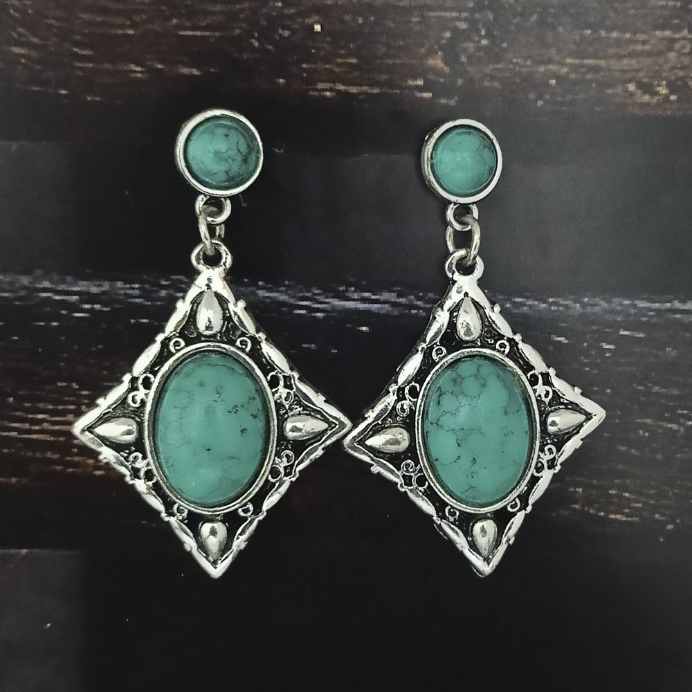 Urthn Silver Plated Beads Dangler Earrings