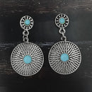 Urthn Silver Plated Beads Dangler Earrings