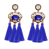 Jeweljunk Blue Stone Gold Plated Thread Earrings - 1310949E
