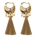 Jeweljunk Gold Plated Brown Thread Earrings - 1310953E