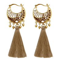 Jeweljunk Gold Plated Brown Thread Earrings - 1310953E
