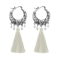 Jeweljunk Rhodium Plated White Thread Earrings - 1310956D