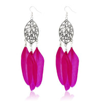 Jeweljunk Silver Plated Pink Feather Earrings - 1310958A