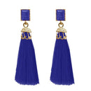 Jeweljunk Gold Plated Blue Thread Earrings - 1310961A