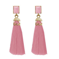 Jeweljunk Gold Plated Pink Thread Earrings - 1310961B