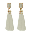 Jeweljunk Gold Plated White Thread Earrings - 1310961F
