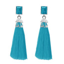 Jeweljunk Silver Plated Blue Thread Earrings - 1310962B
