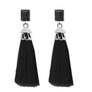 Jeweljunk Silver Plated Black Thread Earrings - 1310962D