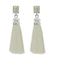 Jeweljunk Silver Plated White Thread Earrings - 1310962F