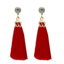 Jeweljunk Gold Plated Red Thread Earrings - 1310963C
