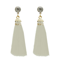 Jeweljunk Gold Plated White Thread Earrings - 1310963D