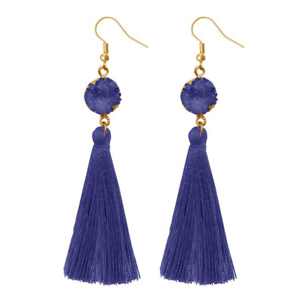 Jeweljunk Blue Thread Gold Plated Earrings - 1310965B