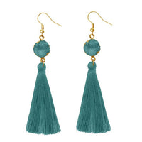 Tip Top Fashions Green Thread Gold Plated Earrings - 1310965D