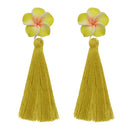 Jeweljunk Yellow Thread Gold Plated Tassel Earrings - 1310968E