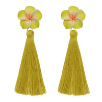 Jeweljunk Yellow Thread Gold Plated Tassel Earrings - 1310968E