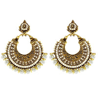 Jeweljunk Antique Gold Plated Multi Beads Afghani Earrings - 1311006B