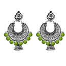 Jeweljunk Green Beads Chandbali Earrings - 1311007L