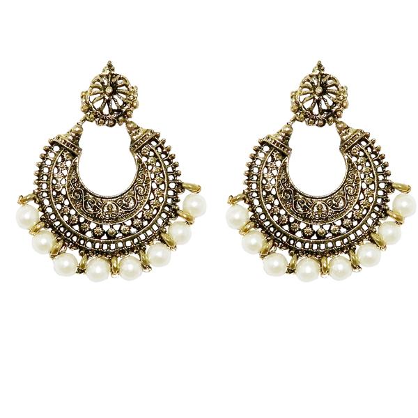 Jeweljunk Beads Antique Gold Plated Dangler Earrings - 1311008A