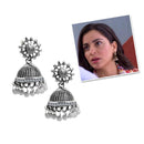 Jeweljunk Austrian Stone White Beads Afghani Jhumki Earrings - 1311019F