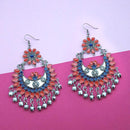 Jeweljunk Orange Meenakari Afghani Earrings - 1311054O