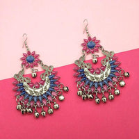 Jeweljunk Blue Meenakari Afghani Earrings - 1311055H