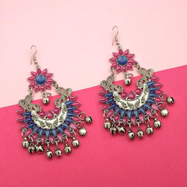 Jeweljunk Blue Meenakari Afghani Earrings - 1311055H