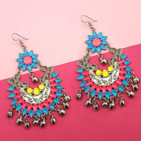Jeweljunk Blue Meenakari Afghani Earrings - 1311055J