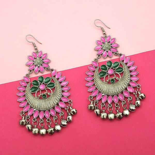 Jeweljunk Pink Meenakari Afghani Earrings - 1311056L