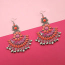 Jeweljunk Orange Meenakari Afghani Earrings - 1311057P